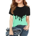 thumbnail image 2 of Jinhomg Kids Casual Summer Tees Boys Girls Cute Color Block Tops Lightweight Comfy Short Sleeve Crew Neck T-Shirts Daily Wear Mint Green 3 Years, 2 of 6