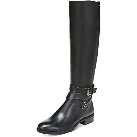 Sam Edelman Pansy 2 Black Leather Buckled Knee High Riding Boots Wide Calf (Black Wide Calf, 5)