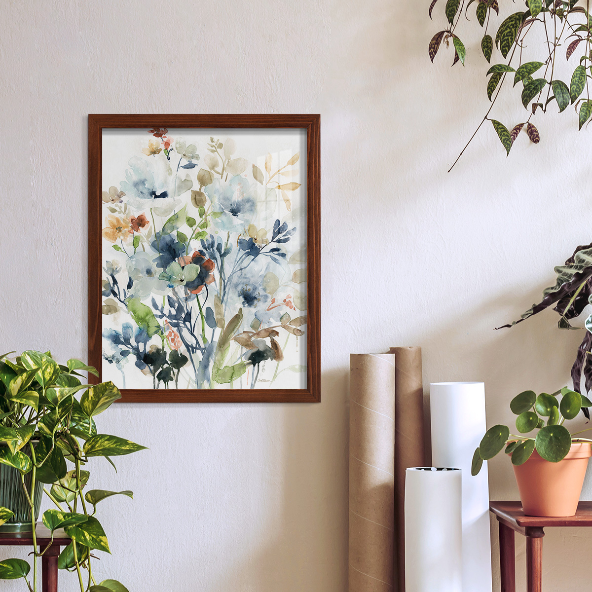 Holland Spring Mix -Framed Print w/glass-Chestnut