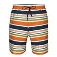 thumbnail image 4 of Naloa Colorful Pastel Stripes Men's Beach Shorts, Surfing shorts, Swim trunks, Quick Dry Swim Trunks for Surfing Beach Fun - Large, 4 of 9
