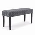 thumbnail image 5 of Home Design Guymon Modern Rectangular Upholstered Dining Bench with Corduroy Fabric and Wood Legs, Gray, 5 of 8