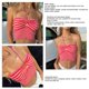 thumbnail image 2 of Top de tubo para mujer, cuello Halter, a rayas, sin espalda, sin mangas, cintura alta, Top corto para fiesta diaria y viajes, 2 of 8