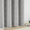 thumbnail image 2 of Bohogeo Full Blackout Window Curtain Panels 84 Inches Long,Silver Geo Metallic Moroccan Pattern Printed on Grey Room Darkening Drapes,Modern Grommet Window Treatment,52" Wx84 L(Pack of 2),Grey/Silver, 2 of 6