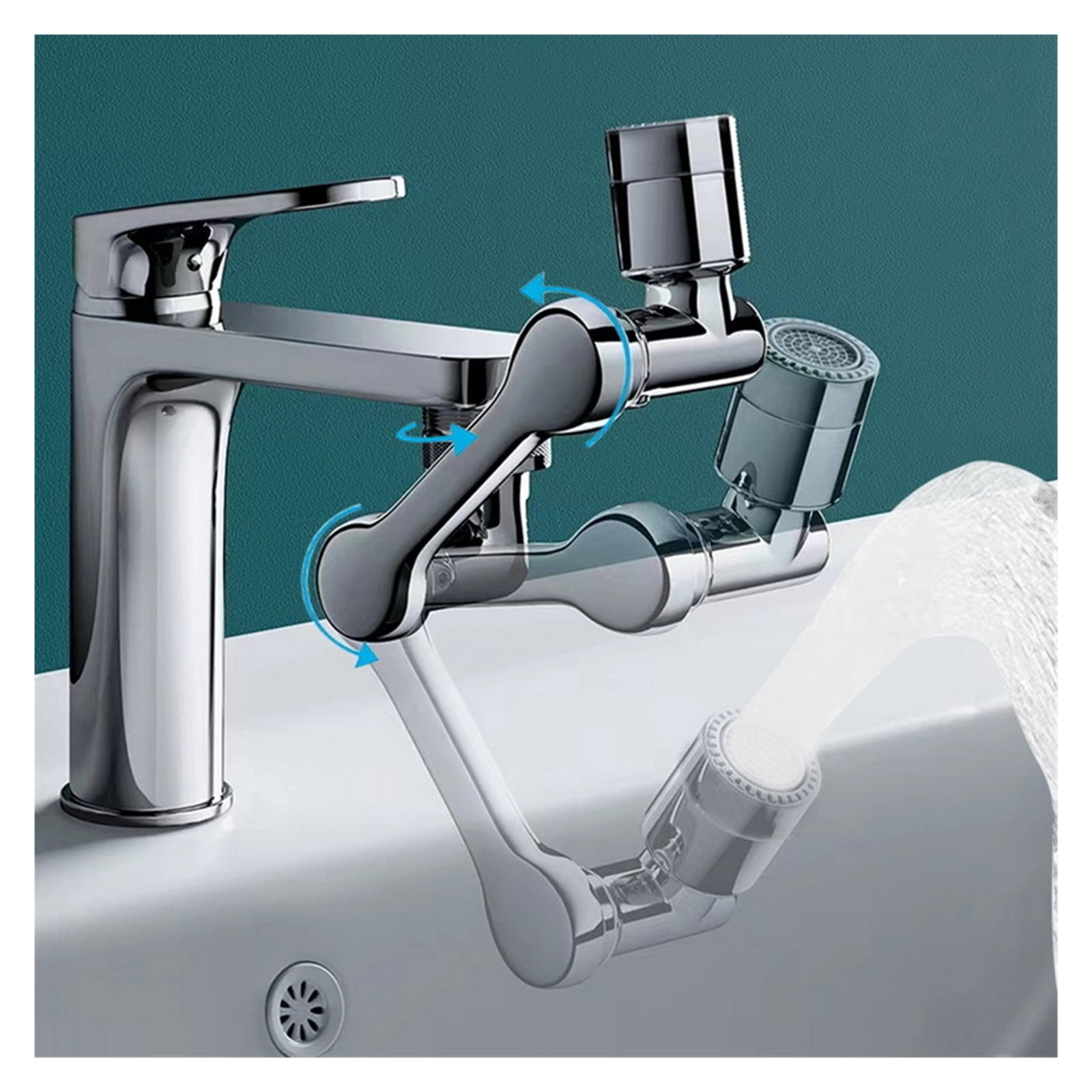 Universal 1080° Rotation Extender Faucet Aerator Plastic Splash Filter Kitchen Washbasin Faucets Bubbler Nozzle Robotic Arm