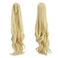 thumbnail image 2 of SHCKE 18" Ponytail Hair Extensions Claw Clip Ponytail Hairpiece Wavy Curly Hair Extension Synthetic Ponytail for Women Bleach Blonde, 2 of 5