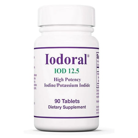 Optimox Iodoral 12.5mg Supplement – Iodine for Thyroid Support, Potassium Iodide Tablets, Lugol Solution, Daily Vitamins & Minerals - 90 Count
