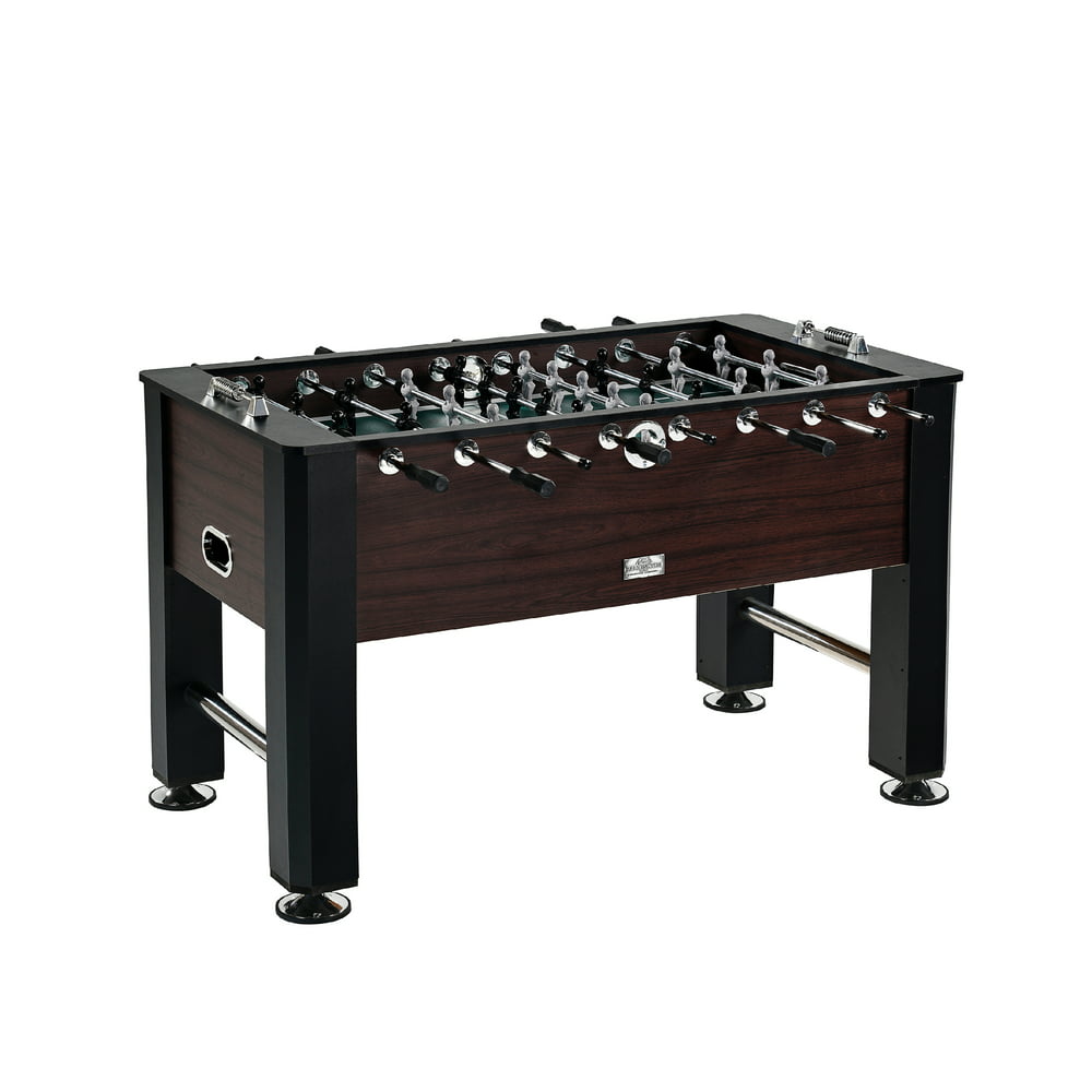 Barrington 56" Furniture Foosball Soccer Game Table, Accessories Included, Black/Brown
