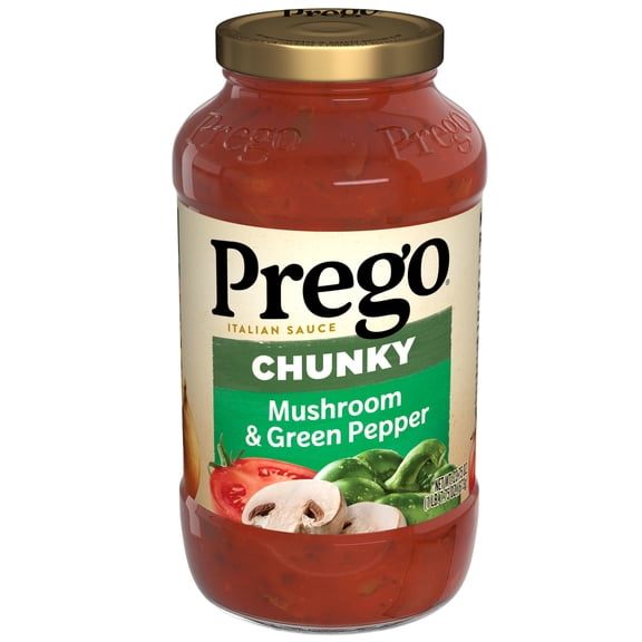 Prego Chunky Mushroom and Green Pepper Spaghetti Sauce, 23.75 oz Jar