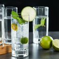 thumbnail image 4 of IGUOHAO 6 Pack Unique Octagonal Highball Glasses Drink Glasses, 11 Ounce Clear Glass Cup Tumbler Beverage Set, 4 of 5