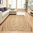 thumbnail image 5 of Teppich Homes Beige Geometric Pattern Wool Rug 6x10 - Perfect Area Rug for Hallway And Living Room, Tufted Carpet Style, 5 of 6