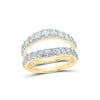 14kt Yellow Gold Womens Round Diamond Wrap Enhancer Wedding Band 1-1/2 Cttw