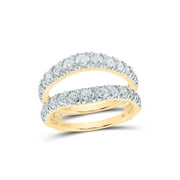 14kt Yellow Gold Womens Round Diamond Wrap Enhancer Wedding Band 1-1/2 Cttw