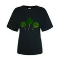 thumbnail image 4 of LSLJS T-Shirt à Col Rond de la Saint-Patrick à Imprimé Quatre Feuilles à Manches Courtes Décontracté Ample Haut à Manches Courtes Haut/chemise à Manches Courtes à Col Rond, Cadeaux pour Femmes, 4 of 4