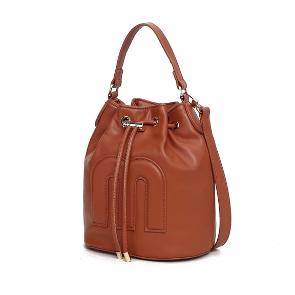 MKF Collection Soraya Women Shoulder Bag Vegan Leather Bucket Bag Crossbody Bag Handbag Purse by Mia K