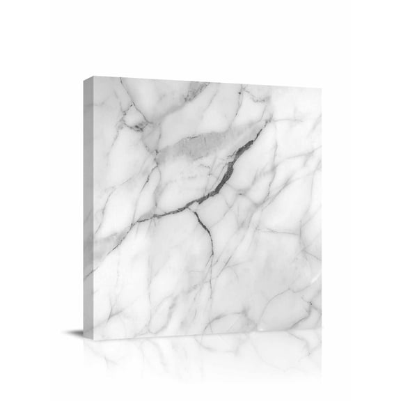 White Marble Canvas Wall Art, Grey White Abstract Art Framed Wall Decor Modern Artwork Prints Painting for Living Room, Bedroom, Kitchen & Cafe Decor 8x8 Inch
