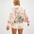 thumbnail image 4 of Crewneck Sweatshirts Women Floral Print Comfort Colors Sweatshirt Pullover Casual Shirts for Women Casual Tops for Women Crew Neck Graphic,Pink,L, 4 of 8