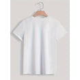 thumbnail image 3 of Camiseta estampada de conejo de Pascua para mujer: cuello redondo informal, manga corta, para primavera y verano, algodón transpirable, estampada, ideal para adultos, hombres, mujeres, adolescentes, j, 3 of 8