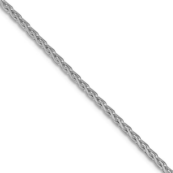 925 Sterling Silver Rhodium Plated 1.7mm Sparkle-Cut Round Spiga Chain Necklace 16 Inch Chain Necklace for Women and Men