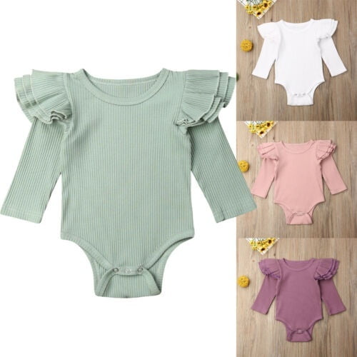 Nouveau-né Bébé Fille Volant Robe de Bal Combinaison Combinaison Vêtements d'Été Tenue