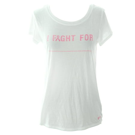 Under Armour Women's Power in Pink "I Fight For" T-Shirt Medium White