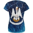 thumbnail image 2 of Louisiana Vintage Distressed State Flag All Over Womens T Shirt Multi X-LG, 2 of 2