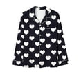 thumbnail image 7 of BLTIBY Valentine's Day Pajamas Set for Women Lounge Long Sleeve Pajama Sets Heart Printed Button Down Lapel Cozy Sleepwear Shirt Full-Length Pants Loungewear with Pockets Navy XXL, 7 of 7