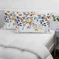 thumbnail image 4 of Orange Blue Botanical King Size Pillow Cover, Pillowcase Protectors with Zipper, Breathable Decorative Throw Pillow Case Cover, Weeping Fall Eucalyptus Leaves Pillow Shams for Couch Sofa 20x36Inch, 4 of 8
