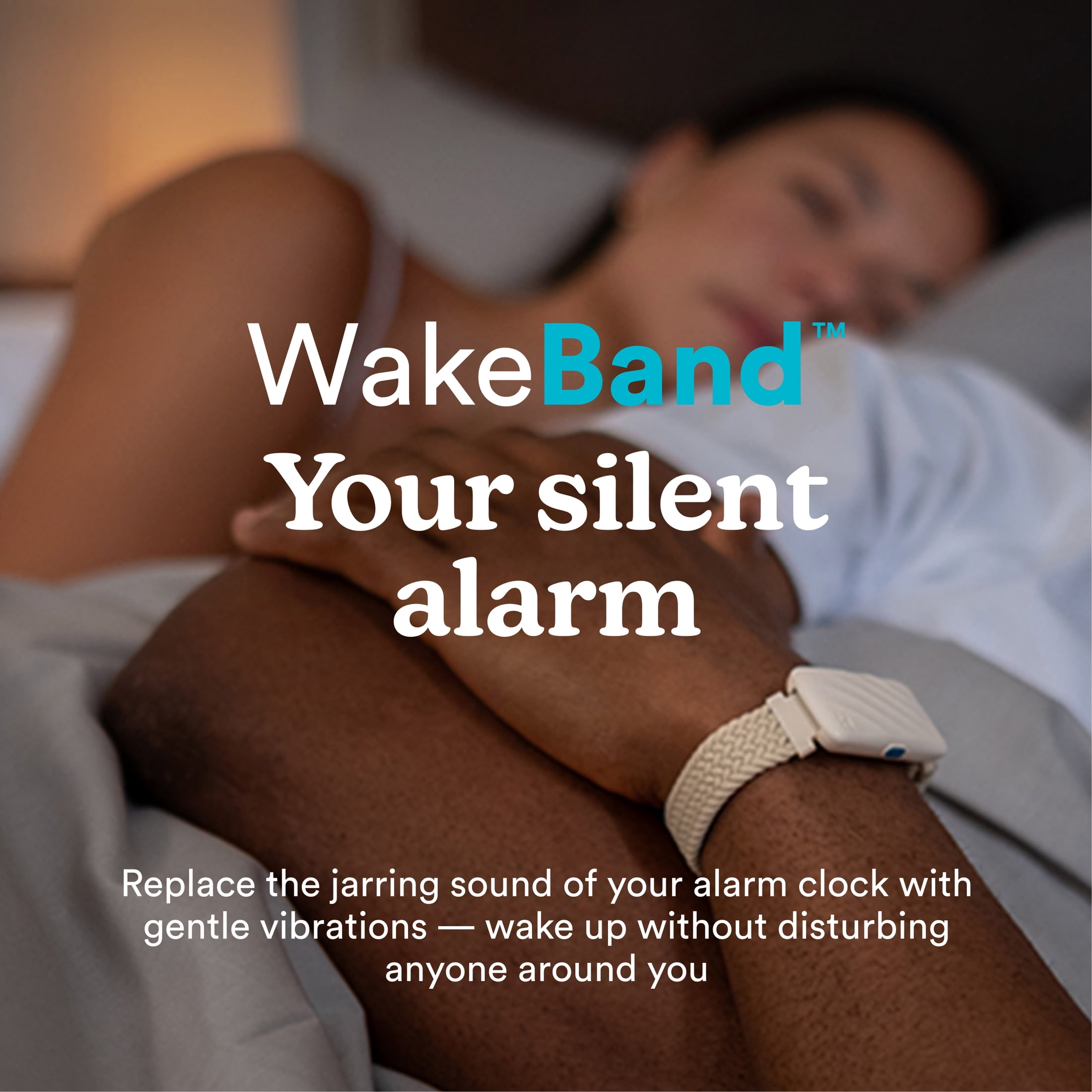 Homedics WakeBand Wearable Silent Alarm, Cream