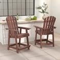 thumbnail image 4 of Gymax Tabouret de Bar Haut Chaise de Patio en HDPE avec Accoudoirs Repose-Pieds Maison Intérieur Extérieur Brun, 4 of 9
