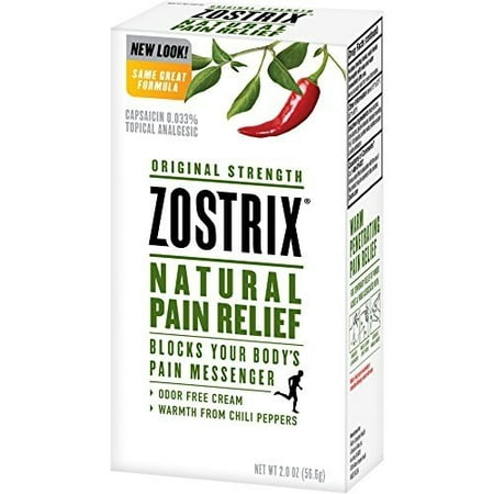 Zostrix Original Strength Arthritis Pain Relief Topical Analgesic Cream, Capsaicin Pain Reliever, Odor Free, 2 Ounce