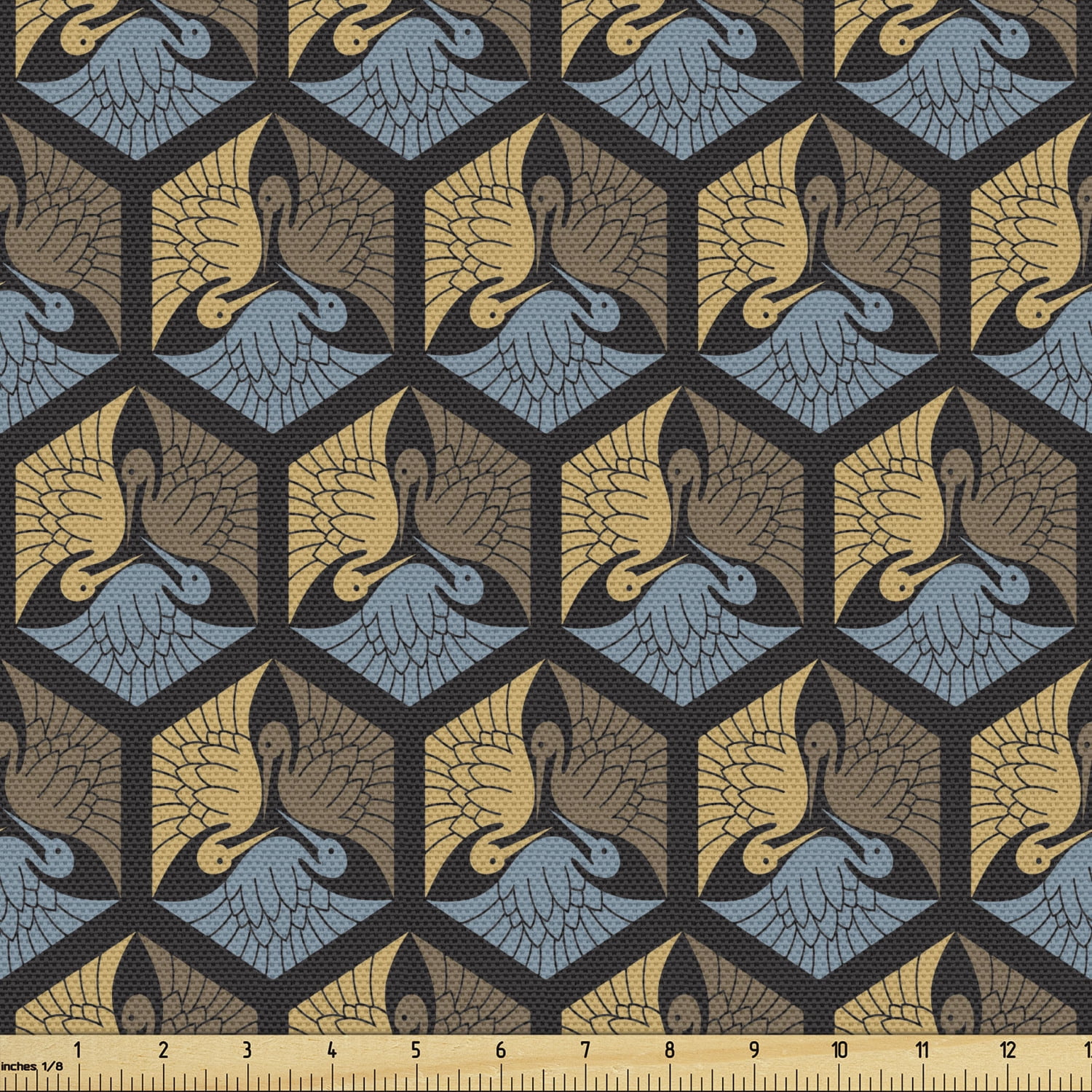 Japanese Upholstery Fabric by the Yard, Themed Traditional Birds