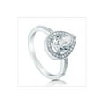 thumbnail image 4 of Sterling Silver Pear Cut Cz Halo Ring Engagement White Cubic Zirconia 1.4 Ctw, 4 of 5