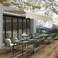 thumbnail image 2 of 13.1*8.2FT Retractable Awning with Aluminum Alloy Bracket and Polyester Cloth, Water and UV Resistant Patio Awnings with Coating of PU and Hand Crank for Deck, Balcony, Yard, Khaki, 2 of 9