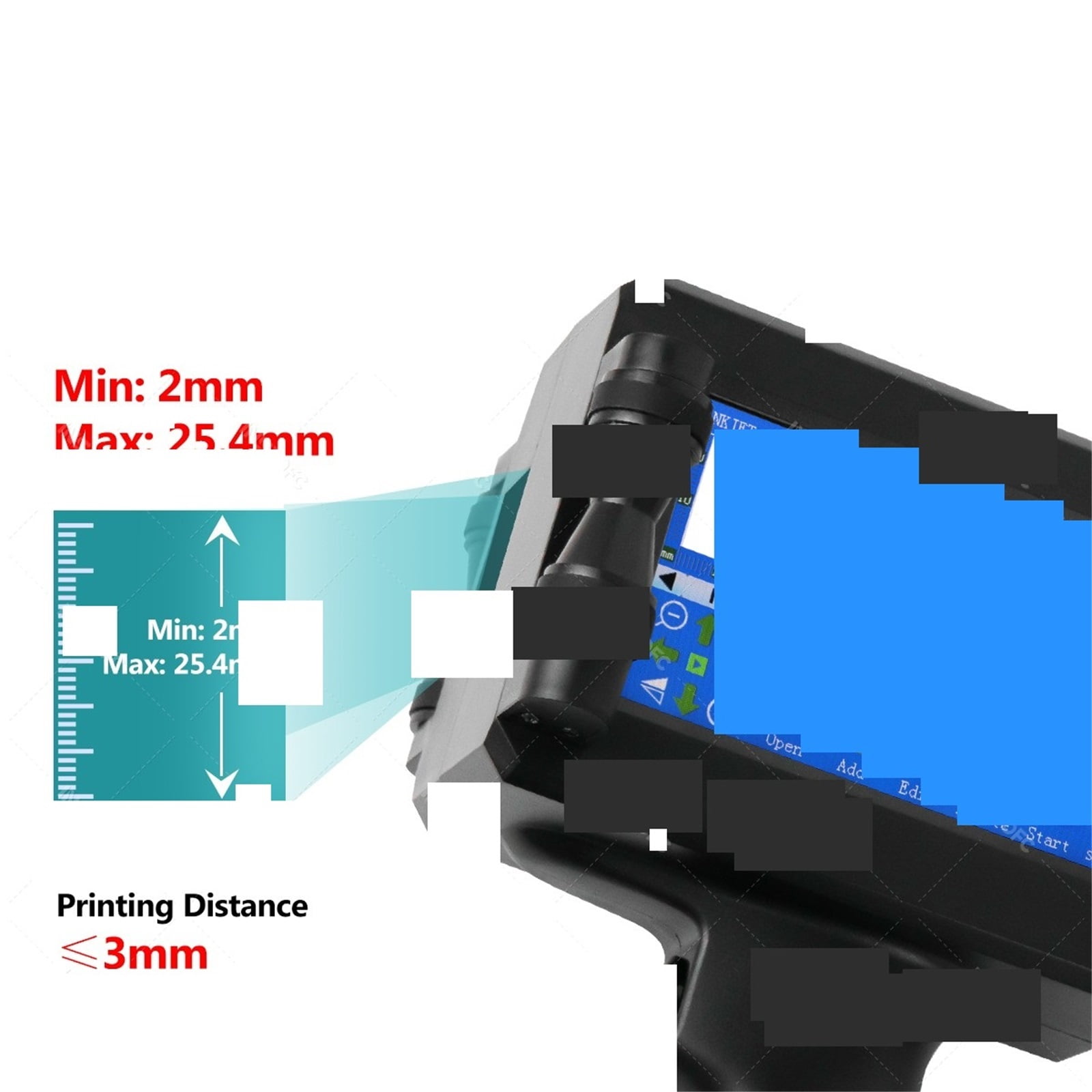 25.4mm Handheld Inkjet Printer Assembly Line Label Packaging Bag Qr Code Barcode Expiration Expiry Date Label Printer ,Fast-Drying Ink with Crisp Output