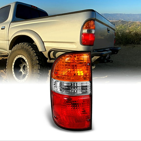AKKON - For 01-04 Toyota Tacoma Pickup Red Amber Rear Tail Light Brake Lamp Brake Light Driver Left Side Replacement