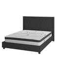 thumbnail image 2 of Flash Furniture Riverdale Queen Size Tufted Upholstered Platform Bed in Black Fabric with 10 Inch CertiPUR-US Certified Pocket Spring Mattress, 2 of 10