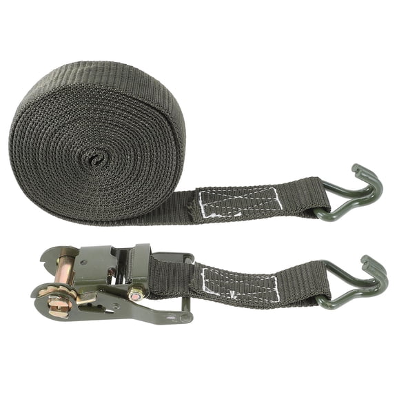OUNONA  Retractable Ratchet Straps J Hook Cargo Tie down Heavy Duty Dark Green