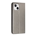 thumbnail image 3 of SaniMore for iPhone 14 Wallet Case, Wrist Strap Magnetic Clasp, Card Slots Carbon Fibre Skin Shockproof TPU Anti-drop Anti-scractch Stand Business Full Body Protective Shell for iPhone 14,Gray, 3 of 10