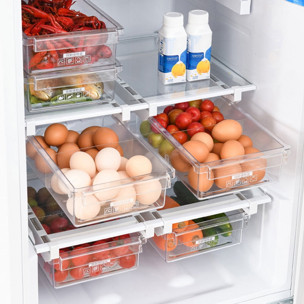 Yirtree Plastic Kitchen Pantry Cabinet, Refrigerator or Freezer Food Storage  Bins - Organizer for Fruit, Yogurt, Snacks, Pasta - Food Safe, BPA Free 