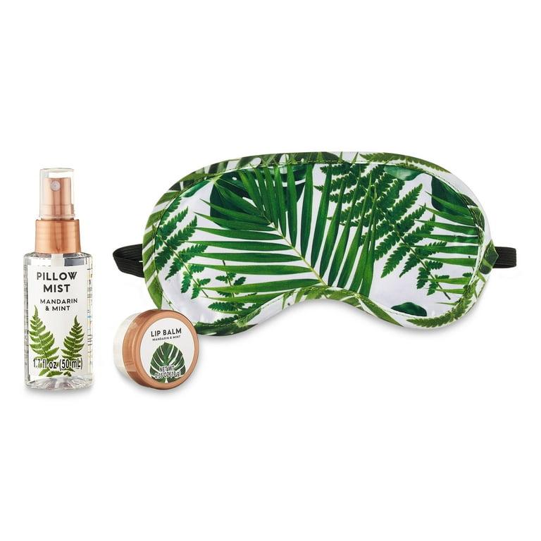 Biophilia 3-Piece Sleep Gift Set, Leaf Pattern, Mandarin Mint