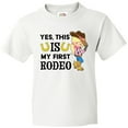 thumbnail image 3 of Inktastic Yes, This is My First Rodeo- Cowgirl in Hat and Boots Youth T-Shirt, 3 of 5