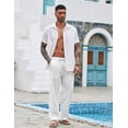 thumbnail image 4 of COOFANDY Men's Cotton Linen Pants Elastic Waist Linen Dress Pants Big and Tall Linen Pants, 4 of 10