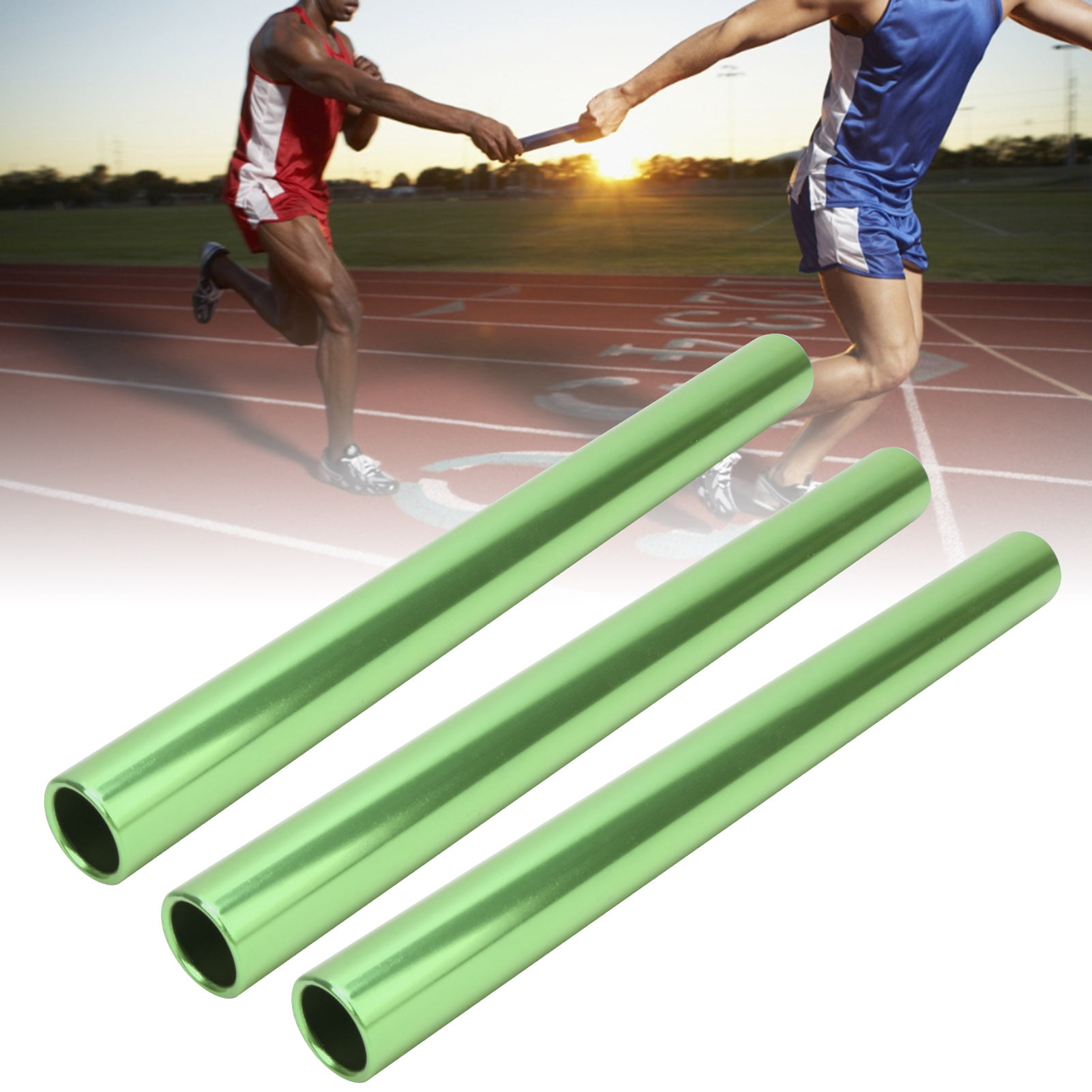 Dilwe Relay Baton Aluminum Baton Track with a Non-Slip Ground Finish for Training Competition Tool 