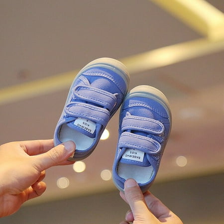

DancePeanut Kids Girls Solid Color Canvas Shoes Fashion Sneakers Children Boys Autumn Hook & Loop Flat Casual Shoes Size 21-30