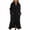 Black, variant on Womens Robe Solid Casual Flannel Long Sleeve Thermal High Slit Bathrobe Kimono with Belt Sleepwear