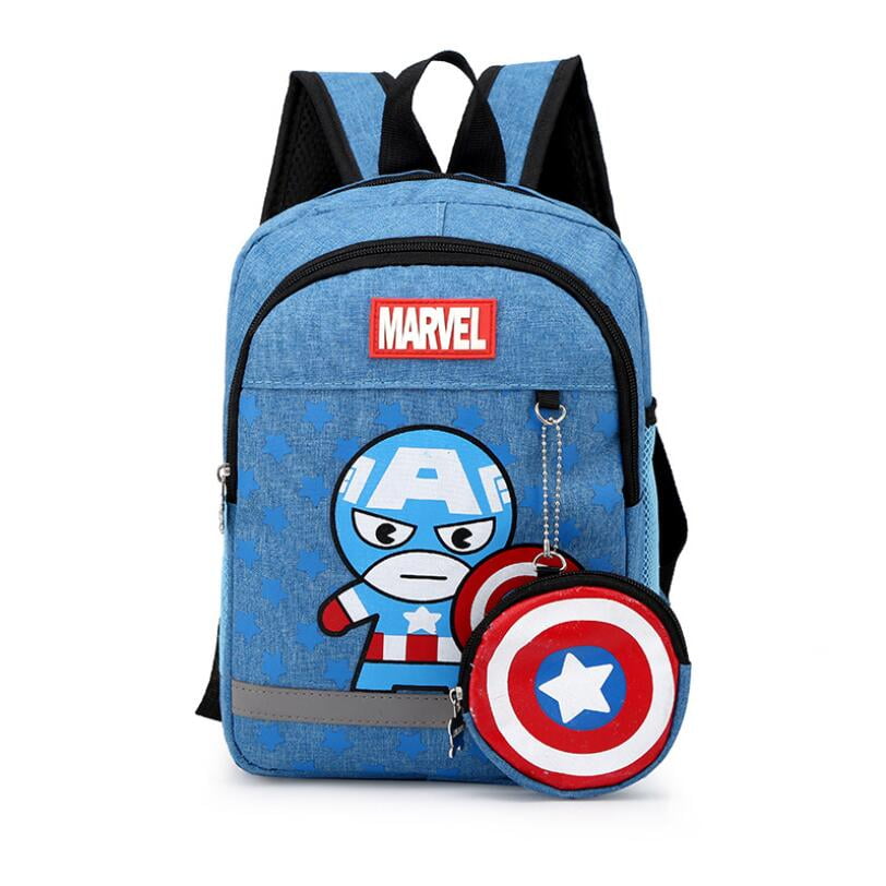 Captain America Children School Bags Cartoon Spiderman Backpack