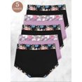thumbnail image 5 of Women's Floral Print Briefs Cute Soft Comfy Breathable High, 5 of 5