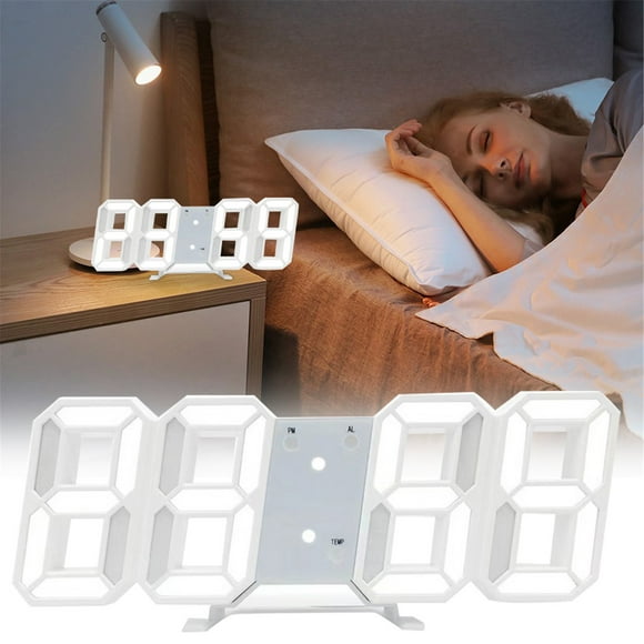 LLQkigsxse Timer Loud Alarm 3d Led Wall Clock Modern Digital Alarm Clock for Home Kitchen Bedside Table Wall Clock