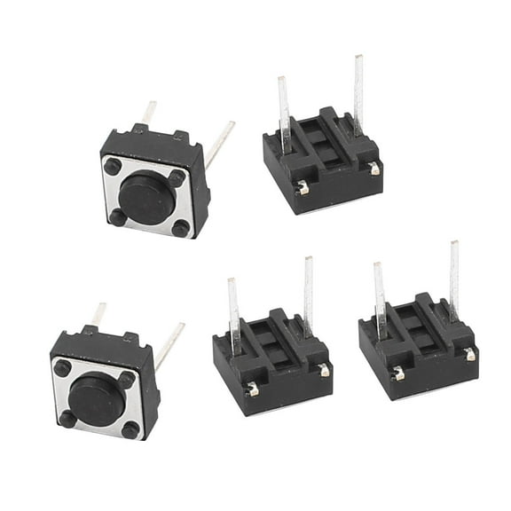 5pcs 6mmx6mmx4.3mm PCB Momentary Tactile Tact Push Button Switch 2 Pin DIP