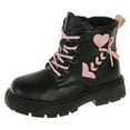 thumbnail image 1 of PEASKJP Snow Boots for Girls Fashion Square-Toe Dress Boots for Kids, Black 37, 1 of 5